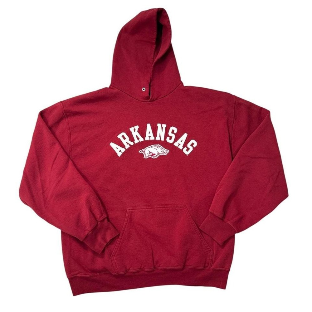 Jones & Mitchell Red Arkansas Hoodie Men's‎ XL red hoodie, Arkansas hoodie